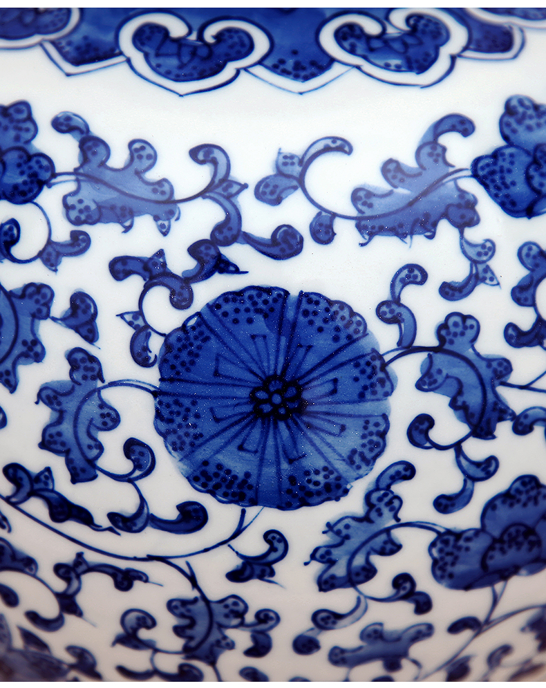 To pure hand - made blue - and - white porcelain industry youligong gourd bottle