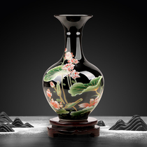 New Chinese style Jingdezhen ceramic small vase ornaments Living room flower arrangement Home TV cabinet Wine cabinet craft decorations