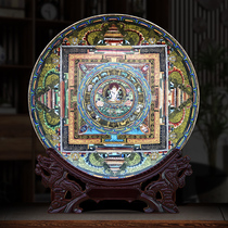 Jingdezhen ceramic ornaments decoration plate hanging plate wine cabinet jewelry ornaments home bogus stand Thangka craft