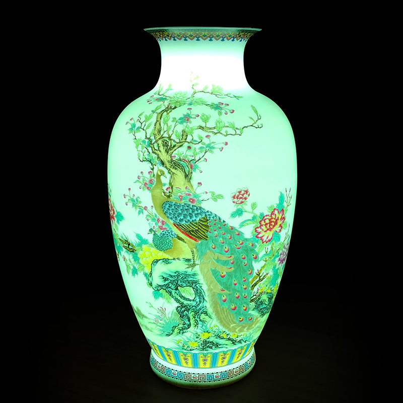 To high white porcelain industry of jingdezhen high see colour expressions using office furnishing articles appearing in the spring of famille rose porcelain vase fang figure
