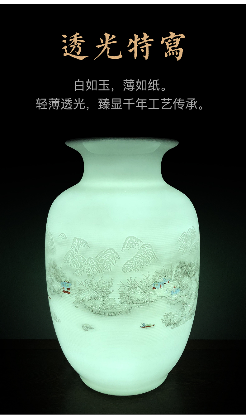 Jingdezhen ceramics white floret bottle furnishing articles of Chinese style household adornment of the sitting room TV ark, ikebana arts and crafts