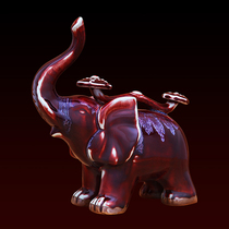 Jingdezhen ceramics Chinese porcelain kiln change elephant ornaments living room town house office decoration