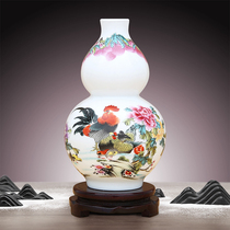 Jingdezhen ceramic vase gourd bottle ornaments home living room wine cabinet decorations office Crafts furnishings