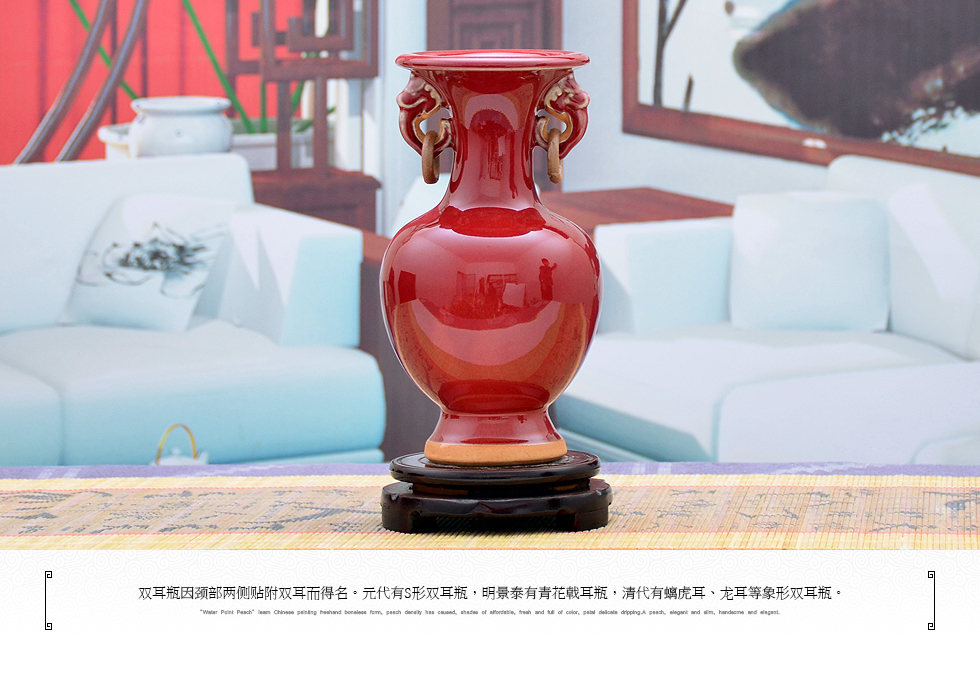 Small jun porcelain up jingdezhen ceramics glaze vase handicraft furnishing articles home wine ark, adornment sitting room