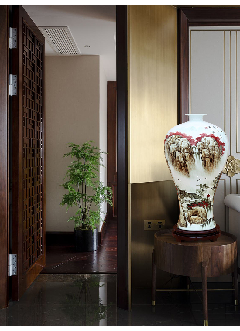To ceramics hand - made color ink in the mountain somebody else vase large - sized ceramic furnishing articles office decoration