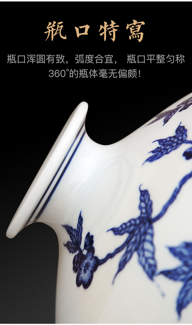 To ceramics antique blue - and - white hand - made youligong live long and proper vase furnishing articles