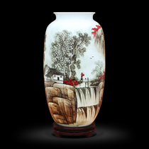 Jingdezhen ceramic master hand-painted ink color Villa ornaments office large vase hotel furnishings crafts