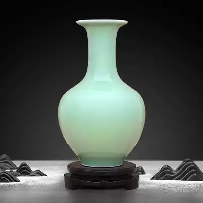Jingdezhen ceramic vase Shadow celadon bean celadon decoration Flower arrangement Bogu rack Duobaige living room decoration