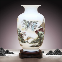 Jingdezhen ceramics TV cabinet white small vase ornaments Chinese home decorations Living room flower arrangement crafts