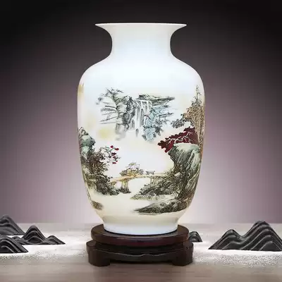 Jingdezhen ceramic TV cabinet White small Vase ornaments Chinese home decorations living room flower arrangement craft gift decoration