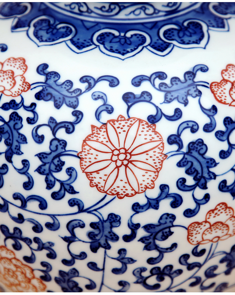 To pure hand - made blue - and - white porcelain industry youligong gourd bottle