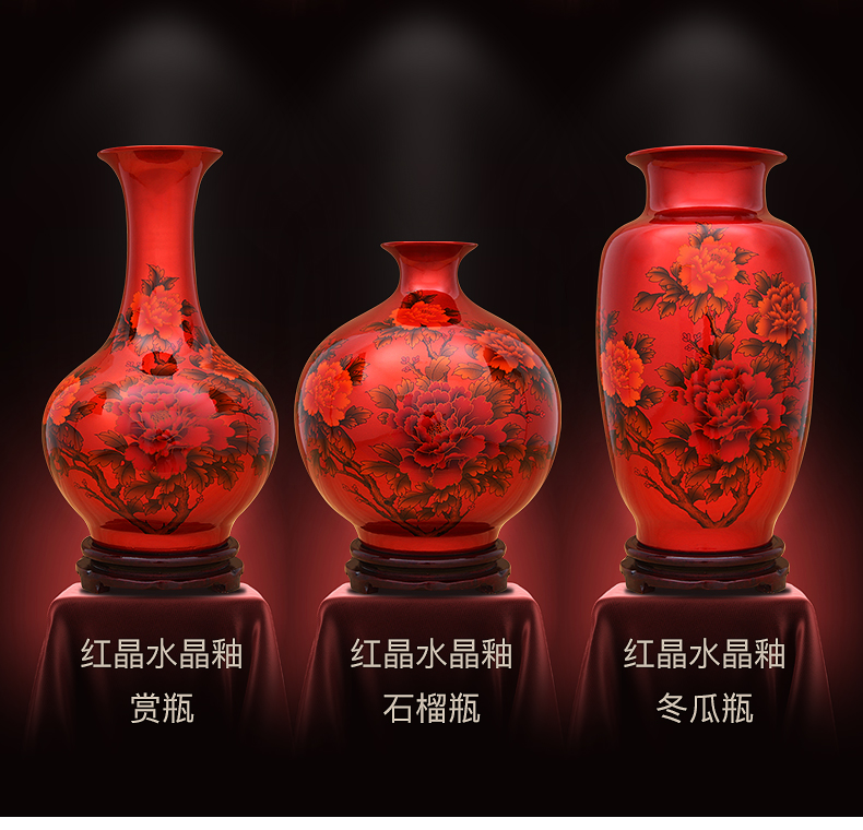 Jingdezhen ceramics glaze crystal vase I and contracted home sitting room adornment handicraft furnishing articles flower arranging flowers