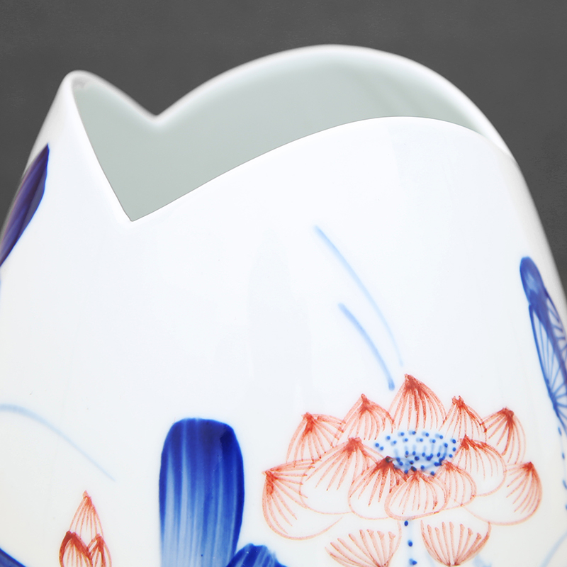 Jingdezhen ceramic hand - made color bucket hydroponic flower arranging device vase handicraft furnishing articles sitting room room decoration decoration