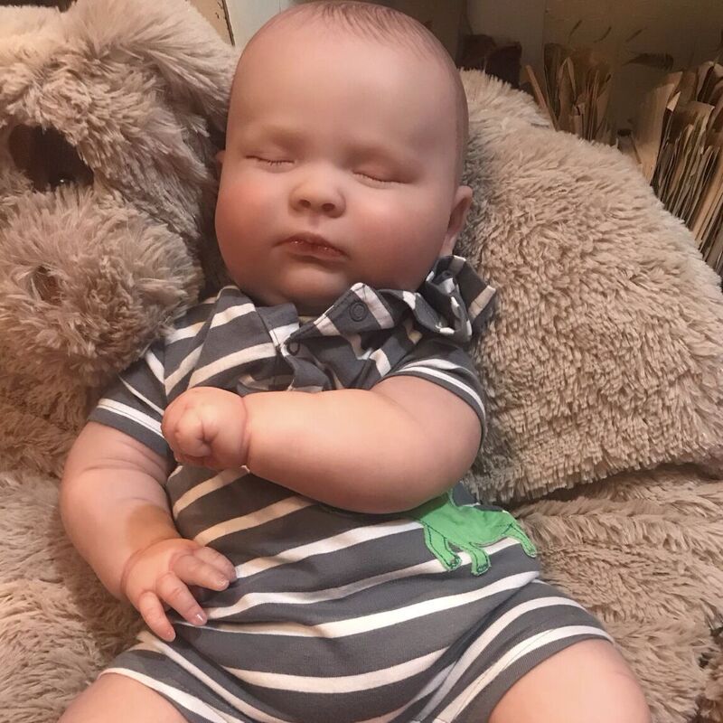 60cm Simulated Big Fat Striped Shirt Doll 66 Size Children's Clothing Model Simulated Baby Joseph