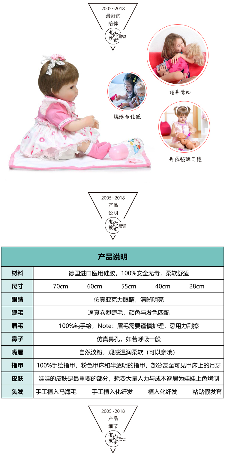 Mô phỏng mới cô bé tóc dài công chúa ăn mặc búp bê dễ thương thực tế chơi nhà món quà - Búp bê / Phụ kiện đồ chơi cho bé gái 3 tuổi