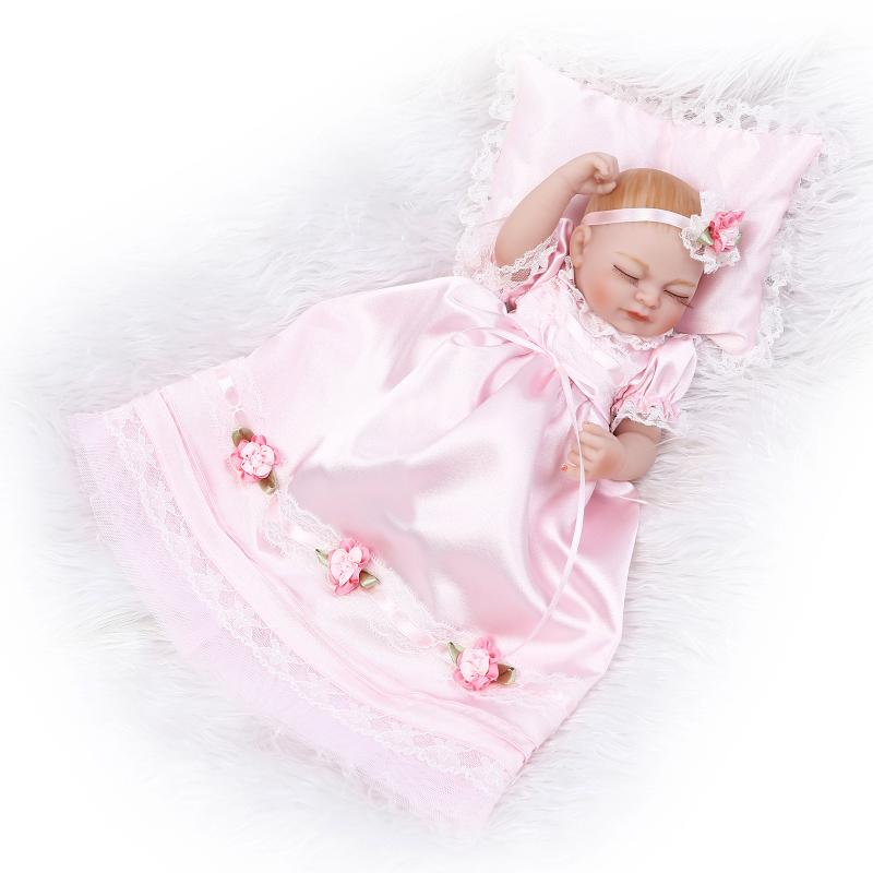 11/"Handmade Reborn Newborn Mini Baby Doll Full Soft Silicone Vinyl Bath Girl Toy