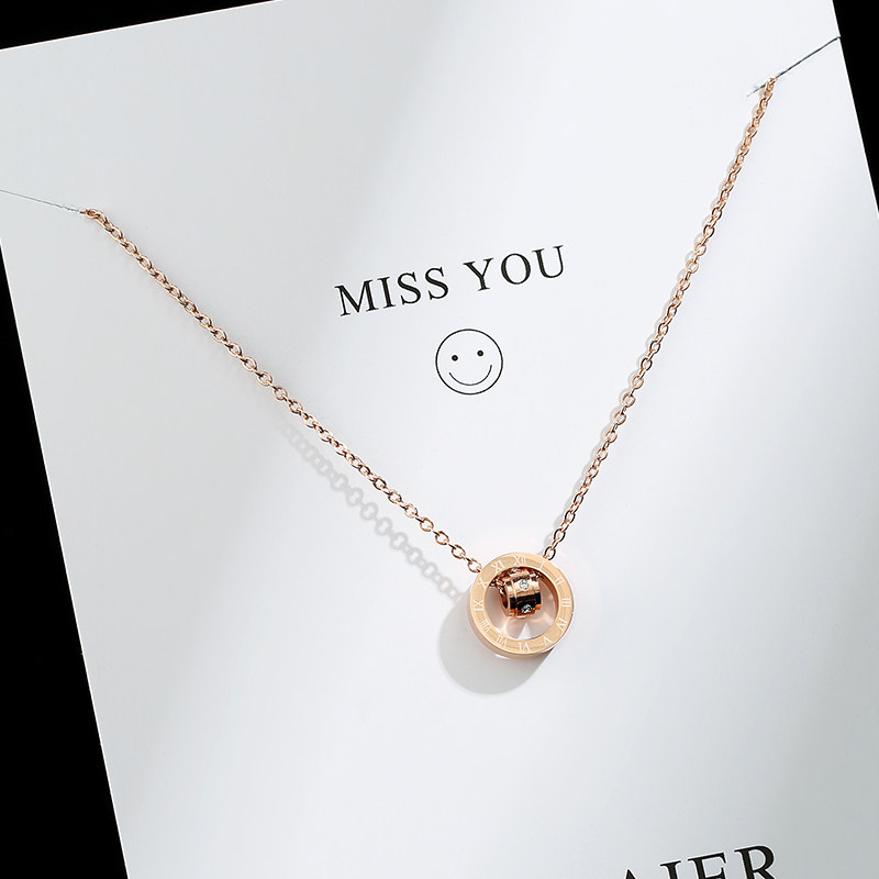 Small Crowddesign Sensation Light Lavish Rose Gold Superior Necklace Female Titanium Steel Without Falling Color Minimalist Temperament 100 Hitch-Lock Bone Chain Tide