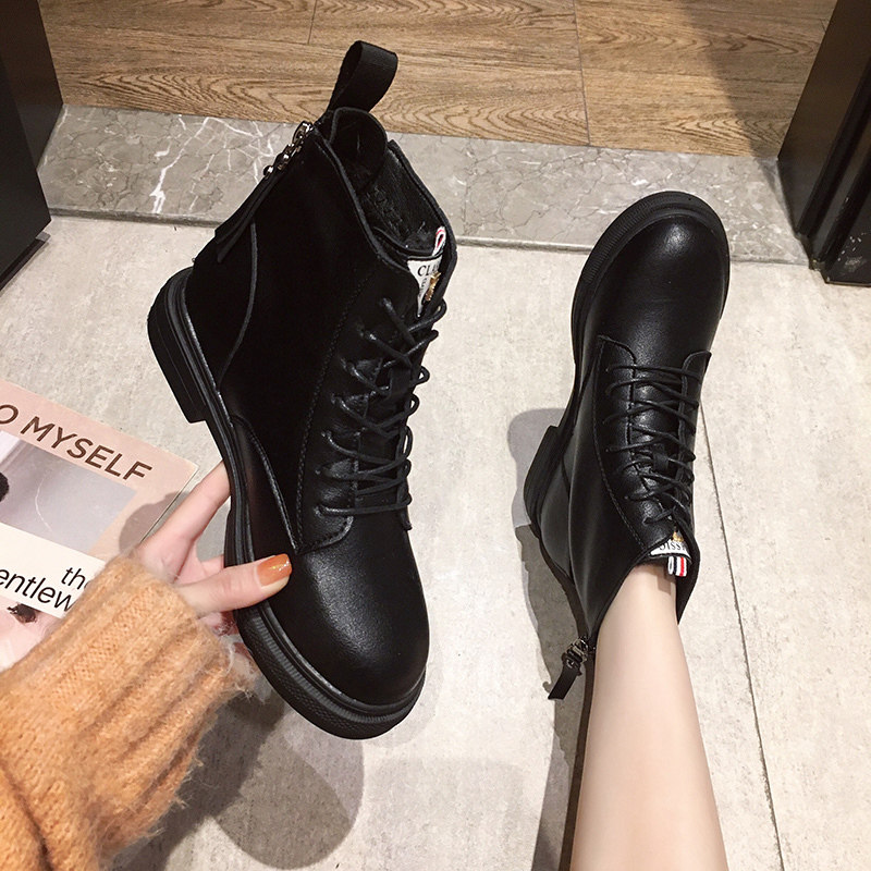 马丁靴女英伦风百搭女鞋2019新款秋冬鞋松糕机车网红瘦瘦短靴加绒