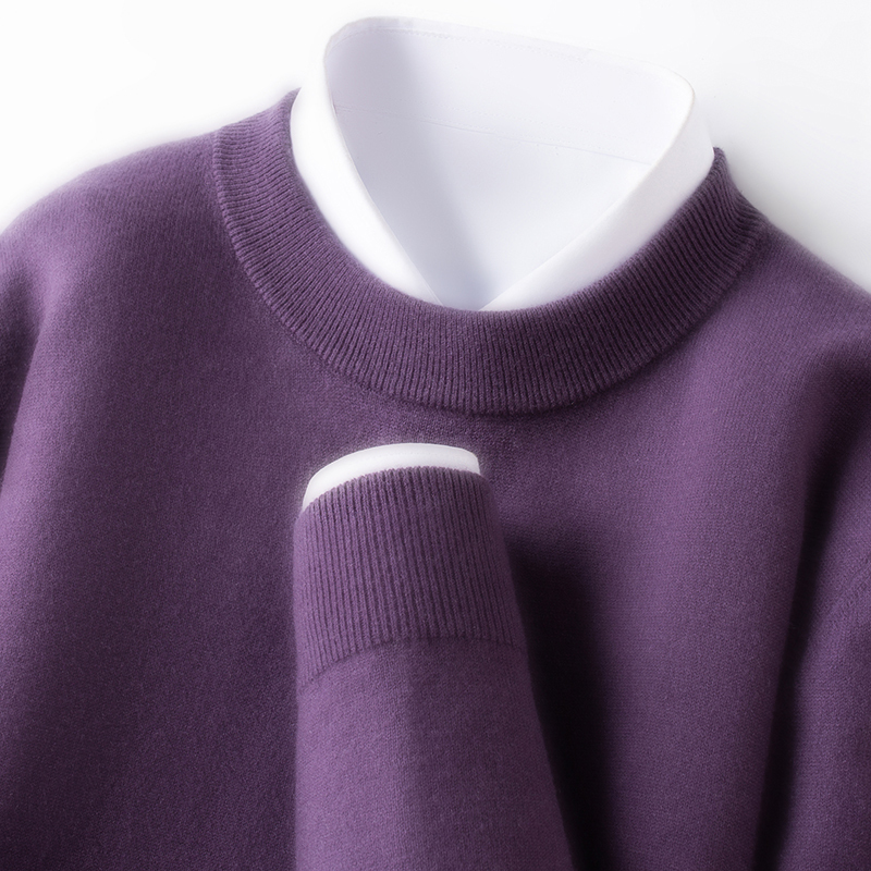 High-End Light Luxury Cashmere Sweater for Men, Business Fashion, Round Neck, Long Sleeve, Solid Color, Warm Wool Sweater, Produced in Ordos City High-End Light Luxury Cashmere Sweater for Men, Business Fashion, Round Neck, Long Sleeve, Solid Color, Warm Wool Sweater, Produced in Ordos City