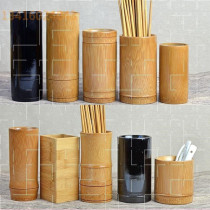 Customized retro restaurant hotel chopsticks bucket bamboo chopsticks Tube LOGO chopsticks cage commercial barbecue string bamboo stick sticks