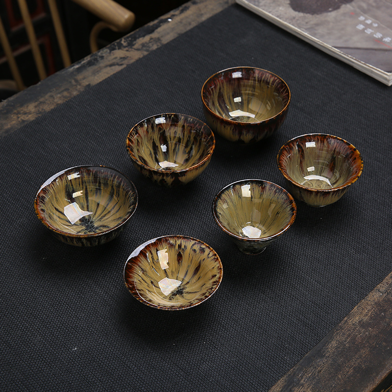 Back on kung fu tea tea set personal cup size, master up ceramic tea cup single building lamp cup sample tea cup