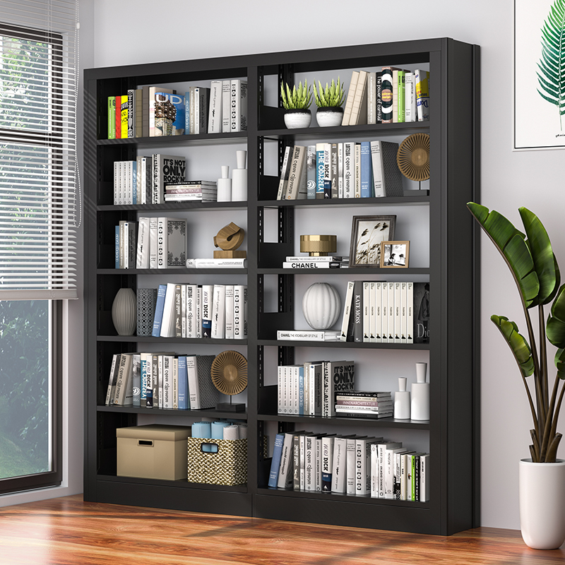 Customizable bookshelf steel home school library bookshelf single and double-sided information shelf reading room iron shelf