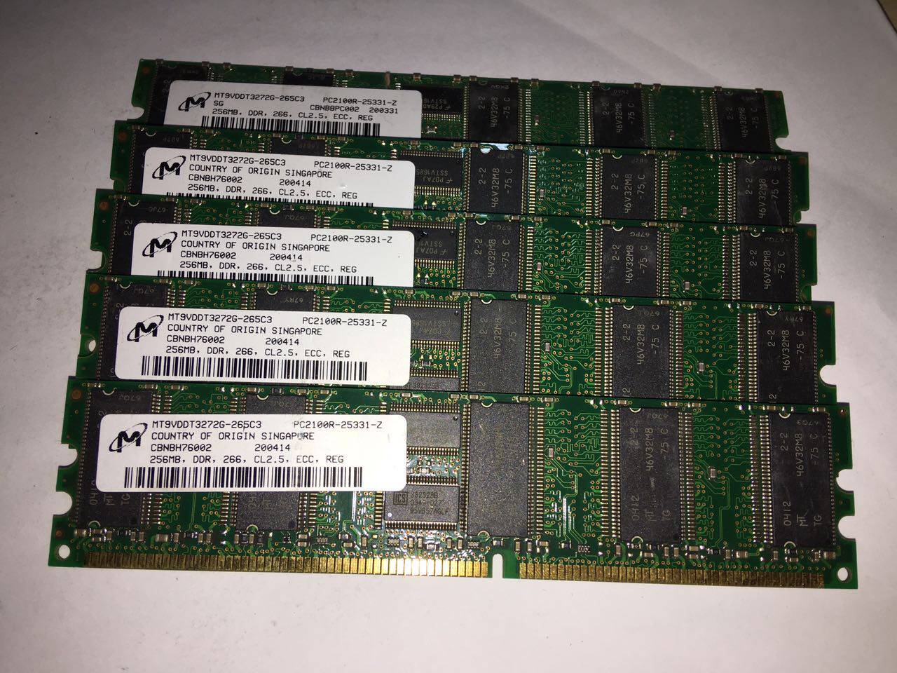 Micron 256M 512M DDR 266 PC2100R ECC REG Server Memory
