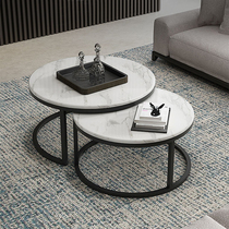  Lingpeng furniture Nordic marble round living room modern simple household small apartment complete Metal light luxury coffee table