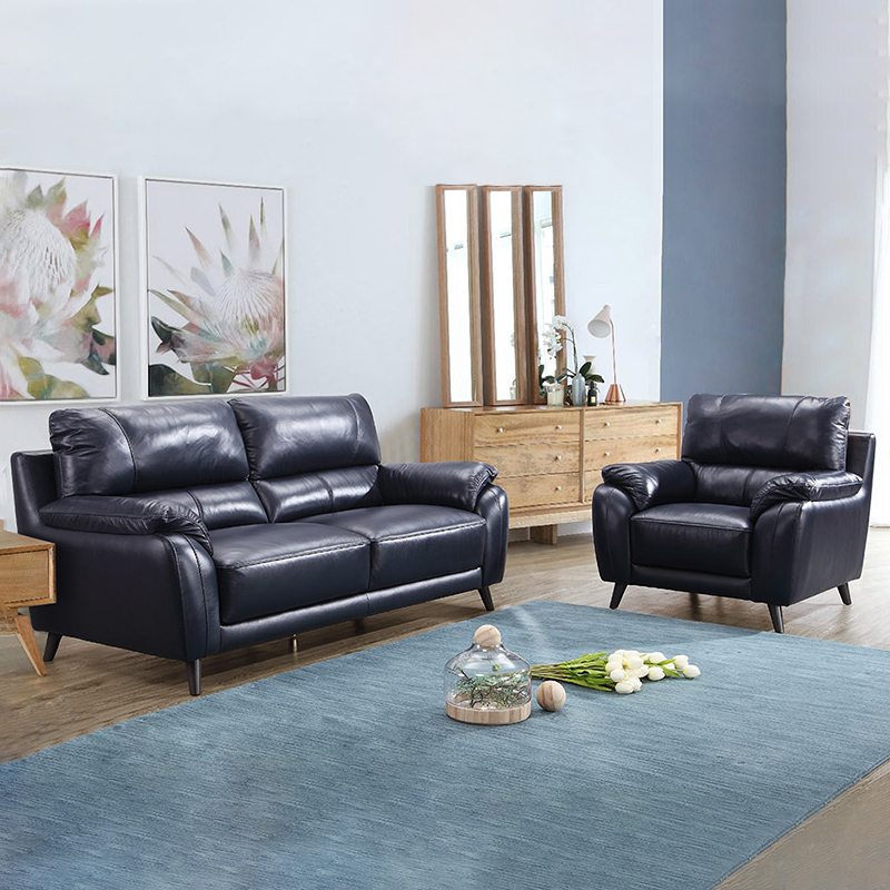 Lingpeng Office Sofa Modern Minimalist Office Sofa Coffee Table Combination Reception Business Genuine Leather Leisure Sofa