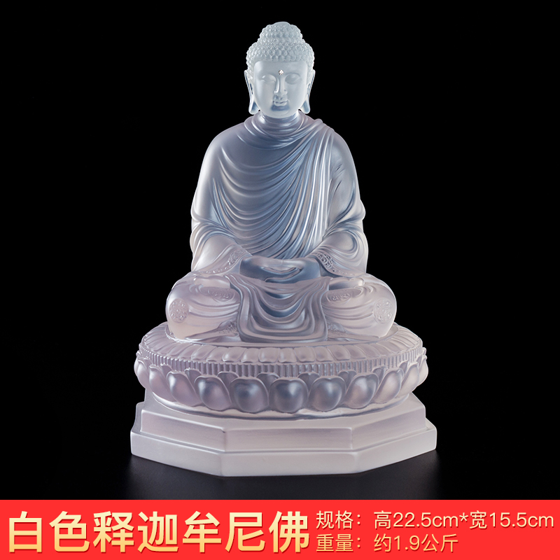 Sakyamuni Buddha (White)Three treasures Buddha light buddha Pharmacist Buddha Shakya Muni Buddhism amitabha Trikalea Buddhas At home Offering Buddha statue Ornaments