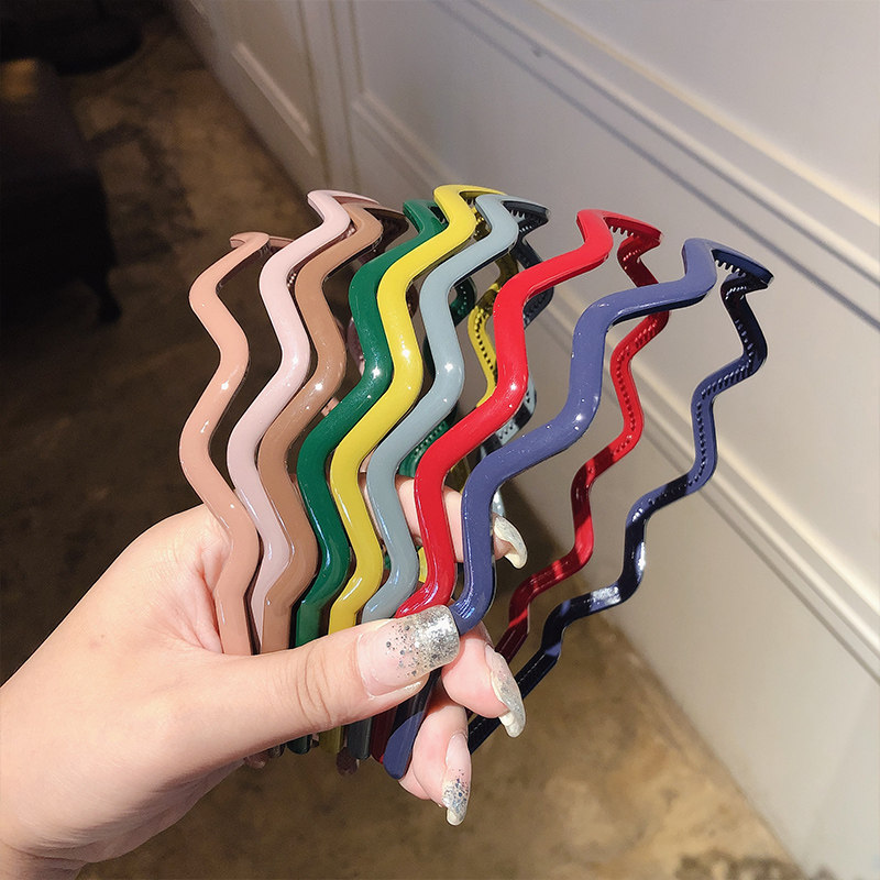 Korean children's hair band with teeth non-slip hair band Fine girl hair accessories Tide girl simple color card broken hair girl hair card