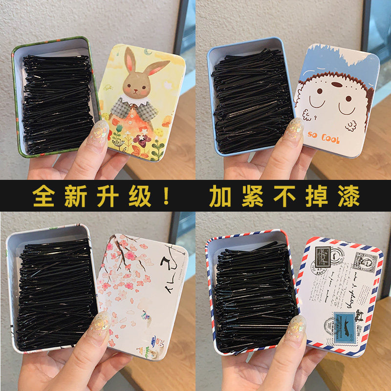 Hair Clip Black Straight Clip South Korea Hair Clip Head Decorated Steel Clip Hair Accessories Minimalist Ethos Side Lil Sea Chuck Decoration