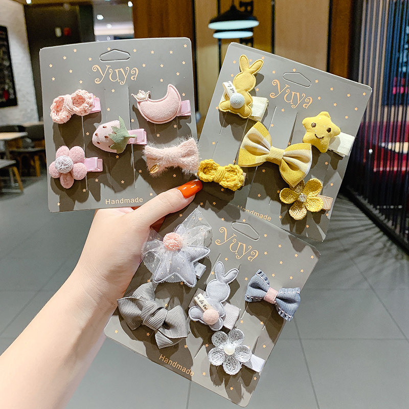 Baby hair clip hairpin clip baby headwear full-pack side girl's broken hair clip without injury Korean princess children hair ornaments