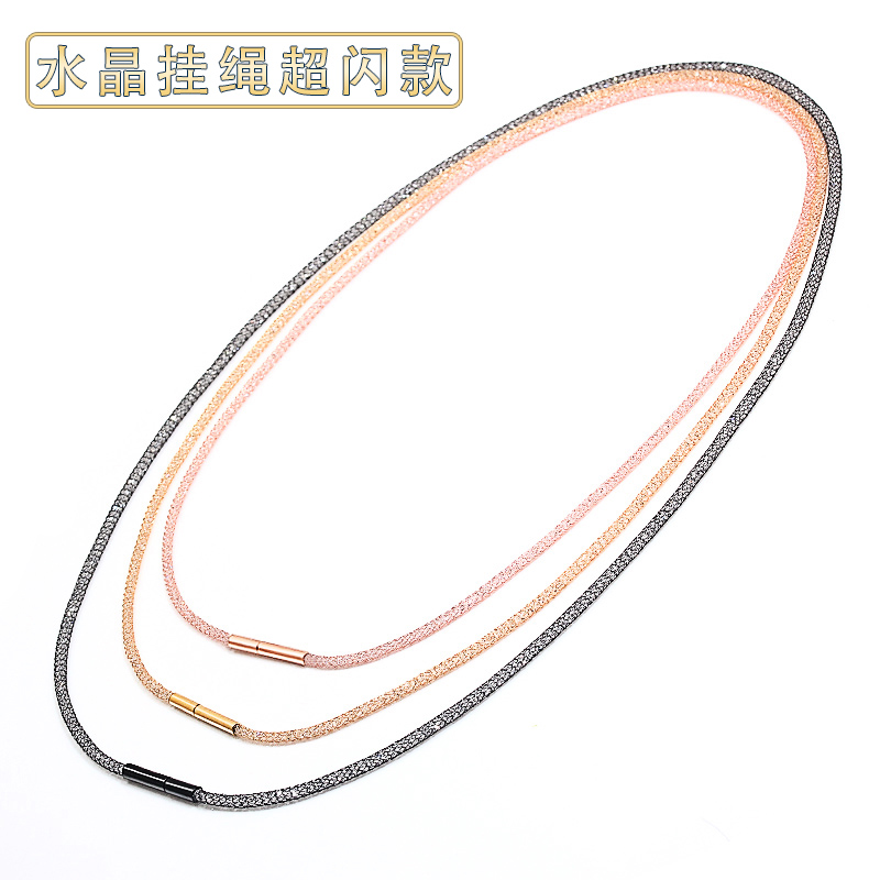 (shiny) net wire hand woven necklace rope Crystal pendant hanging rope Girl with Jade Jade Pendant Pendant Rope