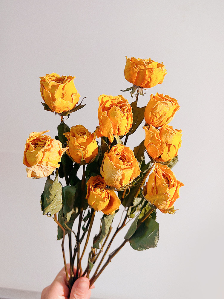 diy handmade flower material rose dry flower bouquet real flower natural air-dried rare dry flower living-room decorated flower arrangement photo frame-Taobao