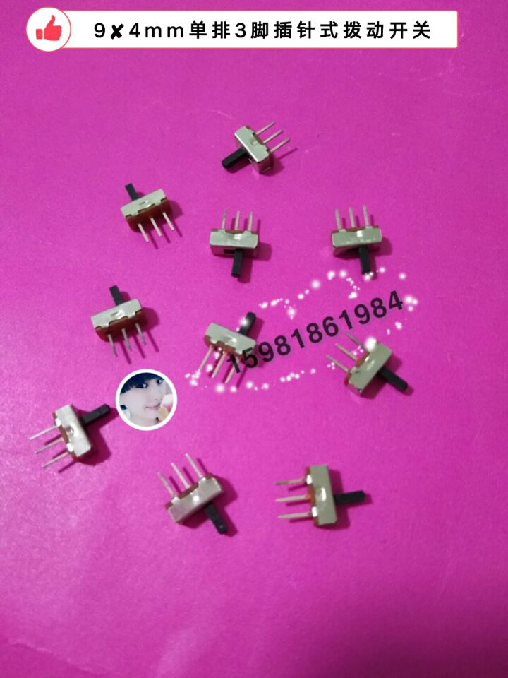 Toggle switch SS12D00G3 9x4mm singer with small black clip type 180 degrees single row 3 foot toggle switch