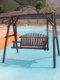 Courtyard outdoor solid wood rocking chair anti-corrosion wood adult hanging chair balcony home leisure hammock double outdoor swing