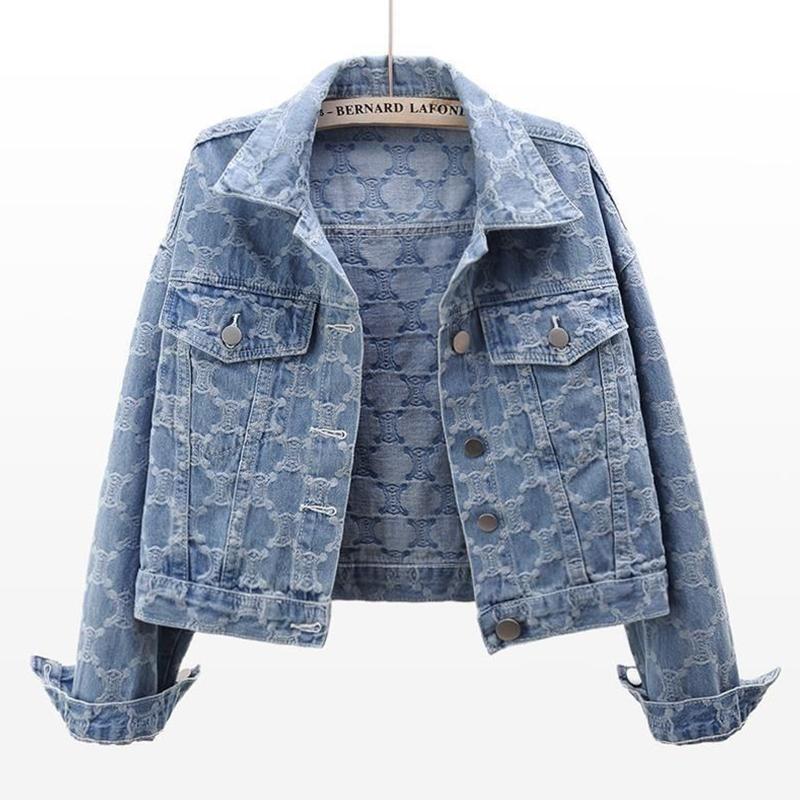 European Style Denim Jacket for Women, Short Style, 2026 Spring and Autumn New Model, Embroidered Jacquard, Loose, Casual, Versatile Jacket Top