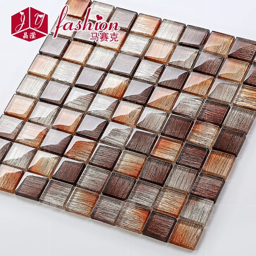 Кристаллическая золотая фольга Мозаика Хрустальная стеклянная головоломка головоломка ТВ Фоно Стена золотая рука плитка для ванной комнаты