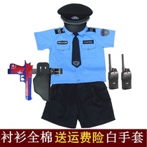 Childrens police uniform small traffic police uniform boy black cat sheriff clothes military uniform kindergarten police uniform police officer set equipment
