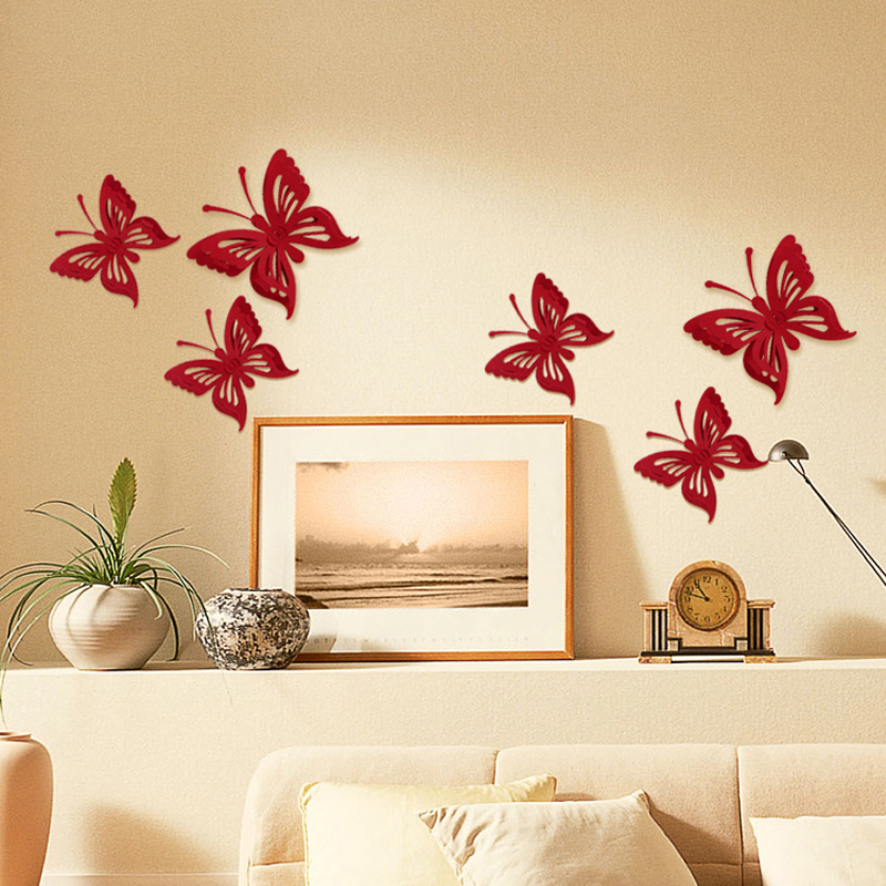 Zhutzzer Married New Room Backwall Small decorated stereo butterfly flower Creative Accessories Wedding Room Archive Nonwoven Fabric