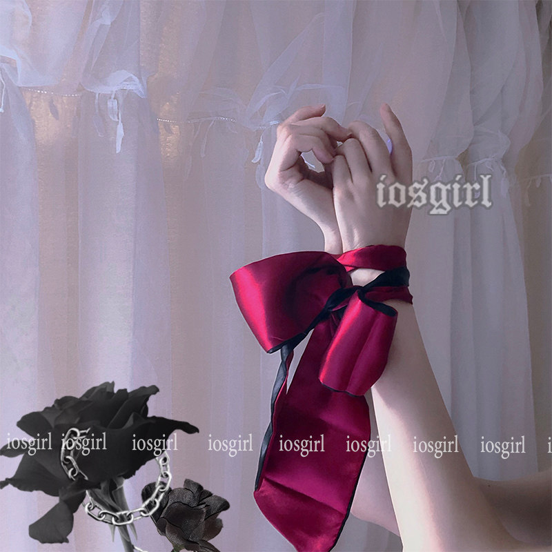 iosgirl Please be gentle silk satin strap comfortable hand bale blindfold 9394