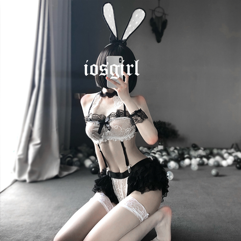 iosgirl rabbit girl uniform Maid Tempo Sensation with a crotch lace with hair ball tail overdraft suit 9015-Taobao