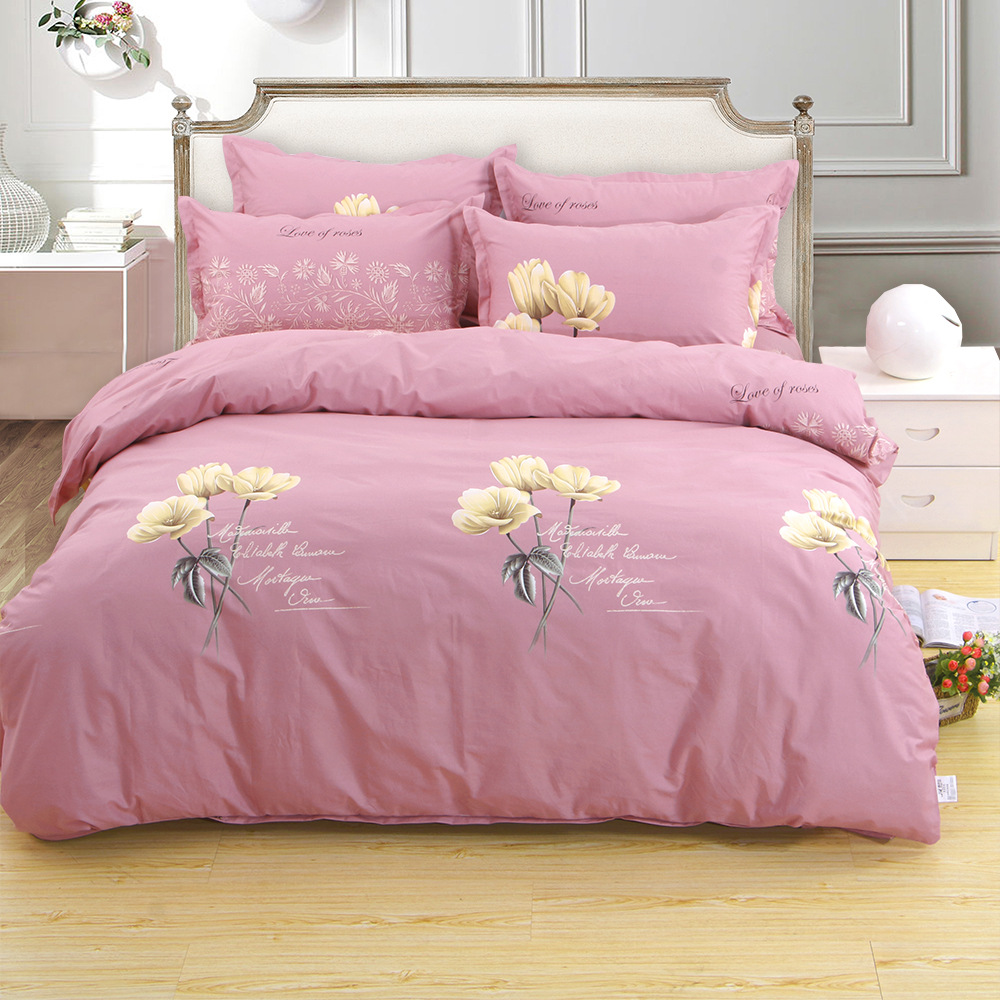 100%four-piece cotton 2 1 8m Bedding sheets Cotton quilt cover Simple style summer 4-piece set