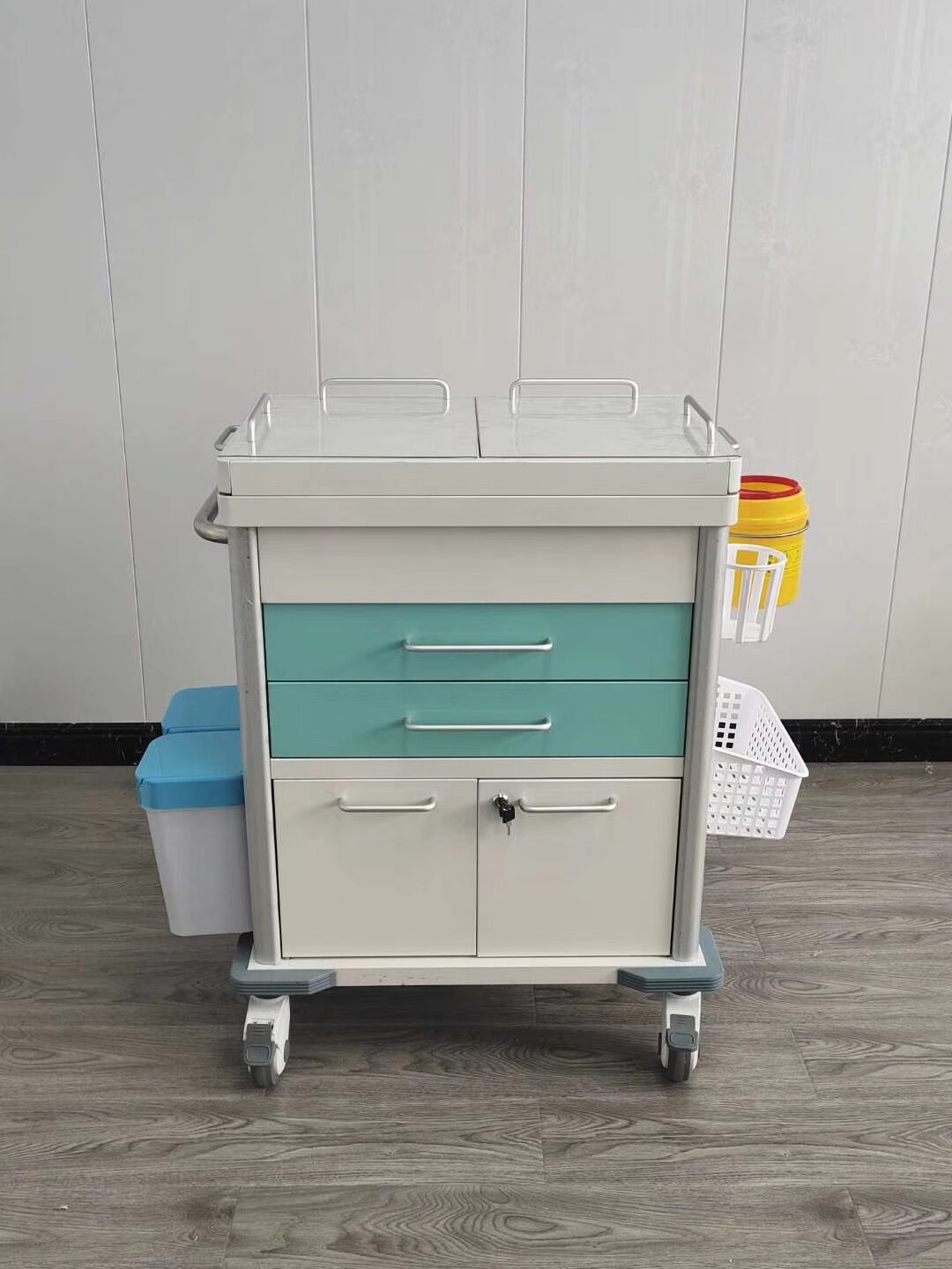Hospital with ABS snatched and rescued car for medicine cart Emergency car Plastic Steel Delivery Equipment Care Working Car Ward Cart