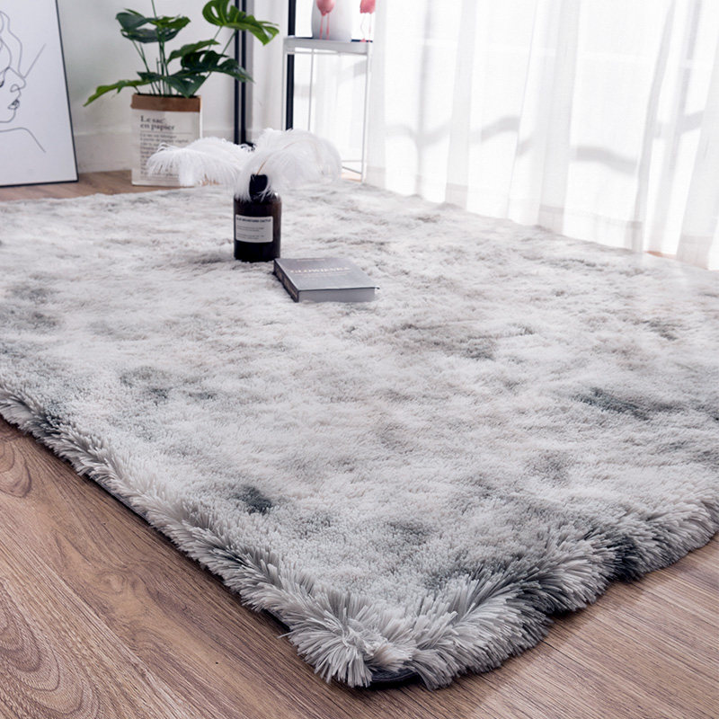 ins rug bedroom net red co-dyed ground mat length plush Nordic living room tea table mat full bunk bed edge blanket