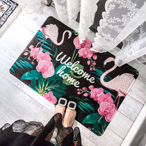 Nordic plant flamingo pink PVC door entrance floor mat foyer carpet dust and stain proof ins wire ring door mat