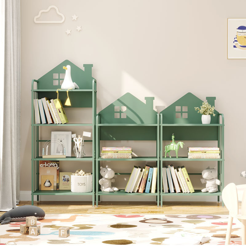 Small children's bookshelves Home Floor Painting Collection floor Iron Art Improvised Little Bookcase Boy Read Area Shelve