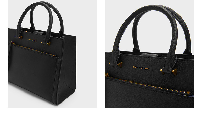 Сумка charles&keith春季新款ck2-30782210简约通勤手提单肩托特包女