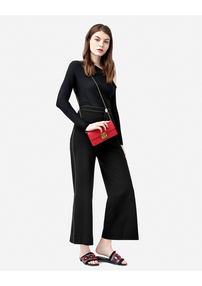 CHARLES & KEITH ví dài CK6-10840116 đi lại bóng trang trí túi chuỗi dài ví camelia